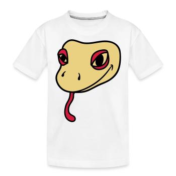head face gecko lizard real snake reptile - Kids' Premium Organic T-Shirt - white - Front