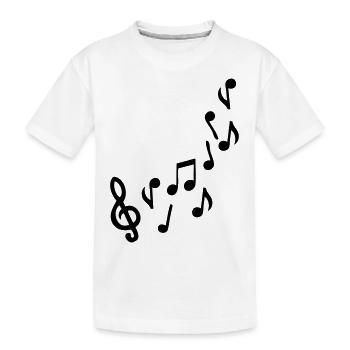 music note - Kids' Premium Organic T-Shirt - white - Front
