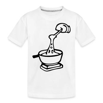 fondue spécialité culinaire suisse - T-shirt bio Premium Enfant - blanc - Devant
