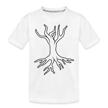 Wurzel Baum Design - Kinder Premium Bio T-Shirt - Weiß - Vorne