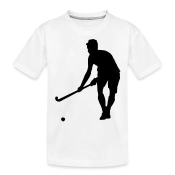 feldhockey silhouette - Kinder Premium Bio T-Shirt - Weiß - Vorne