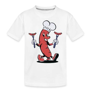 Sausage Grill Dessin animé - T-shirt bio Premium Enfant - blanc - Devant