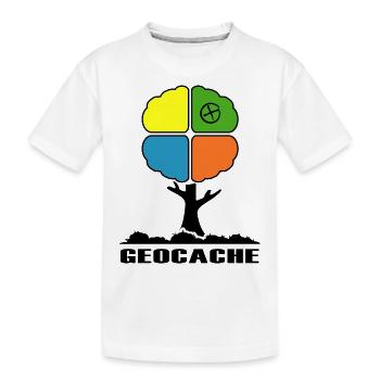 geocache geocacher symbole chasse au trésor dans la forêt - T-shirt bio Premium Enfant - blanc - Devant