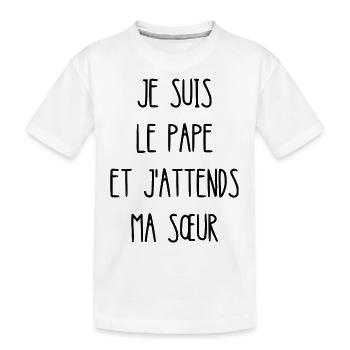je suis le pape et j'attends ma sœur - T-shirt bio Premium Enfant - blanc - Devant