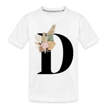 lettre D fleuris - T-shirt bio Premium Enfant - blanc - Devant