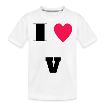J’aime V - T-shirt bio Premium Enfant - blanc - Devant