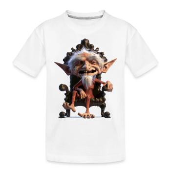 Gnome Sur Son Trône - T-shirt bio Premium Enfant - blanc - Devant