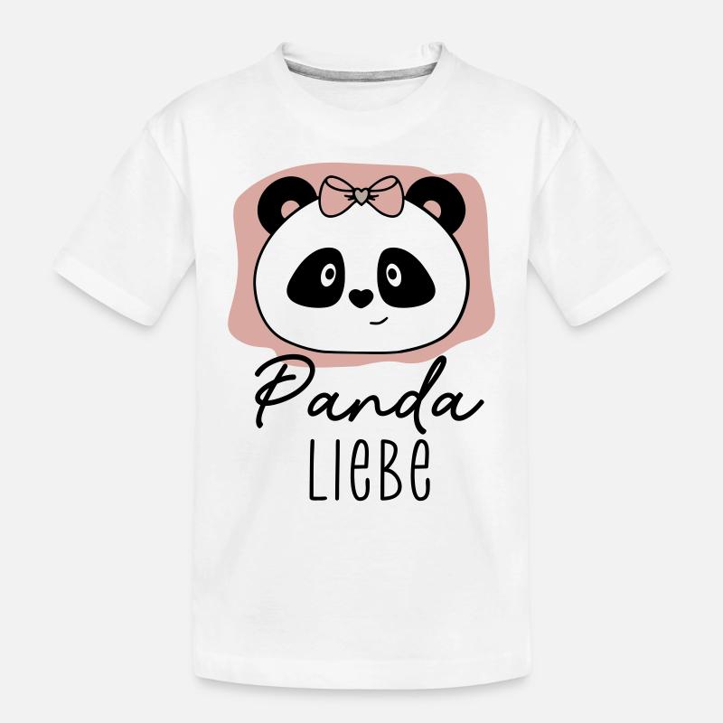 Panda Liebe - Kinder Premium Bio T-Shirt - Weiß