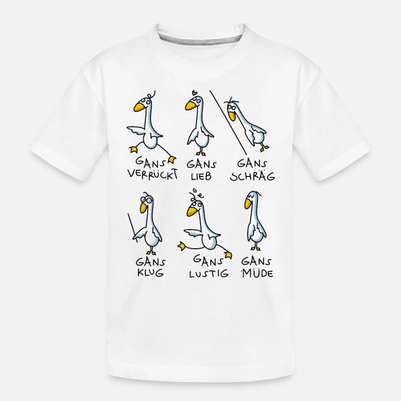 Gans lustig - Kinder Premium Bio T-Shirt - Weiß