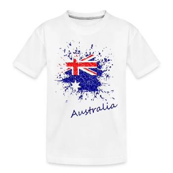 Australia Splash Retro Look Australien - Kinder Premium Bio T-Shirt - Weiß - Vorne
