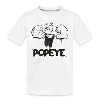 Popeye Fronce Les Sourcils Et Fléchit Les Muscles - T-shirt bio Premium Enfant - blanc - Devant