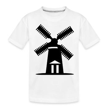 Windmühle - Kinder Premium Bio T-Shirt - Weiß - Vorne