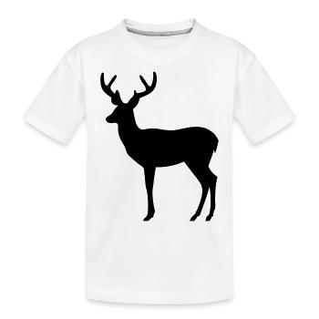 Hirsch - Kinder Premium Bio T-Shirt - Weiß - Vorne