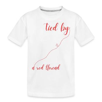 Red thread - Kids' Premium Organic T-Shirt - white - Front