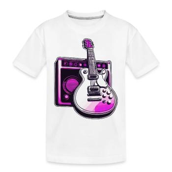 Rock n roll / Gitarre / Musik / Instrument - Kinder Premium Bio T-Shirt - Weiß - Vorne