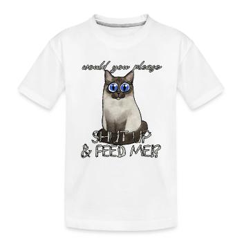 Chat affamé - T-shirt bio Premium Enfant - blanc - Devant