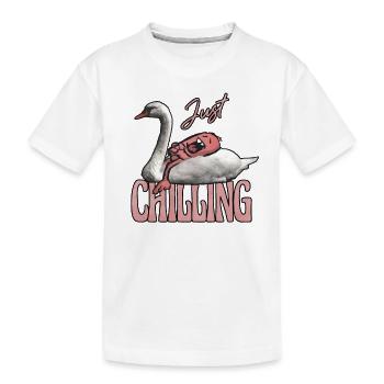 juste un monstre effrayant sur le cygne - T-shirt bio Premium Enfant - blanc - Devant