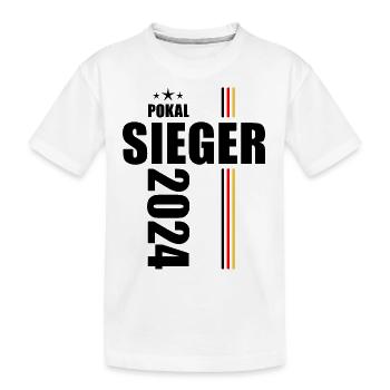 Pokalsieger 2024 - Kinder Premium Bio T-Shirt - Weiß - Vorne