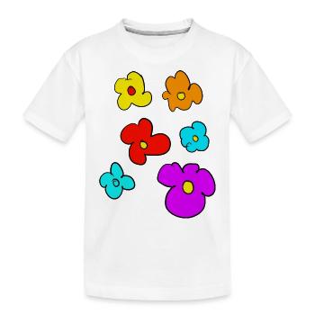 blumen - Kinder Premium Bio T-Shirt - Weiß - Vorne