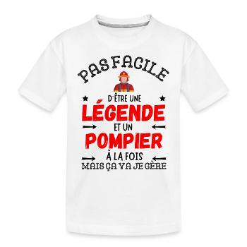 UNE LEGENDE POMPIER - T-shirt bio Premium Enfant - blanc - Devant