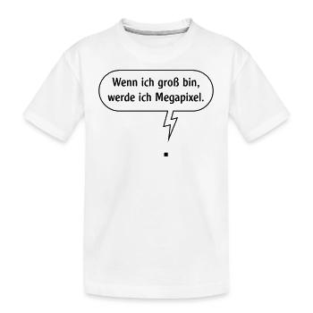 Wenn Ich Groß Bin, Werde Ich Megapixel. B Outline - Kinder Premium Bio T-Shirt - Weiß - Vorne