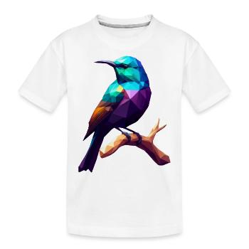 Oiseau abstrait sur branche, idée cadeau - T-shirt bio Premium Enfant - blanc - Devant