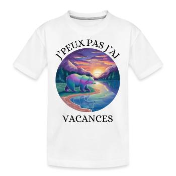 Ich kann nicht Urlaub machen - Kinder Premium Bio T-Shirt - Weiß - Vorne