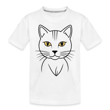 Stylische Goldkatze - Kinder Premium Bio T-Shirt - Weiß - Vorne