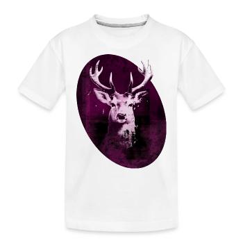 hirsch oval - Kinder Premium Bio T-Shirt - Weiß - Vorne