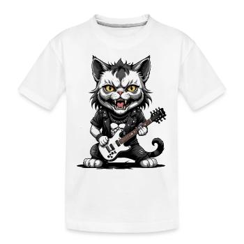 Cat Rocker Cat HardRock Gift - T-shirt bio Premium Enfant - blanc - Devant