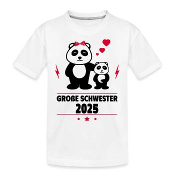 Große Schwester 2025 - Kinder Premium Bio T-Shirt - Weiß - Vorne