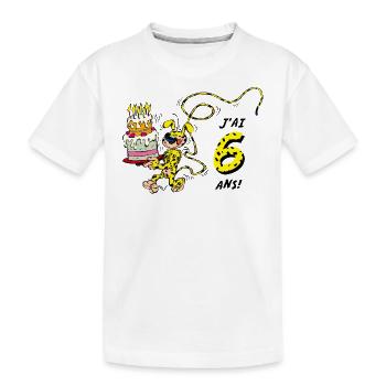 Marsupilami Design Anniversaire J’ai Six Ans - T-shirt bio Premium Enfant - blanc - Devant