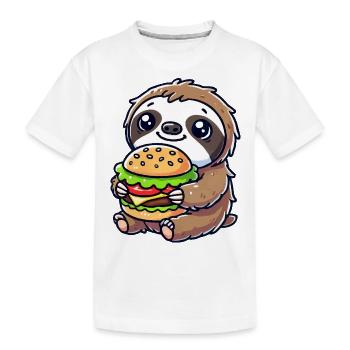 Burger paresseux - T-shirt bio Premium Enfant - blanc - Devant