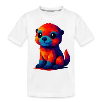 WPAP polygone Kawaii Style bébé loutre animaux - T-shirt bio Premium Enfant - blanc - Devant