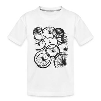 Fahrrad biker cool design style reifen speichen gr - Kinder Premium Bio T-Shirt - Weiß - Vorne