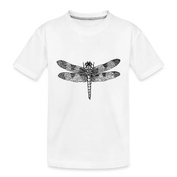 Libelle dragonfly dessin Insekt Outline retro - T-shirt bio Premium Enfant - blanc - Devant