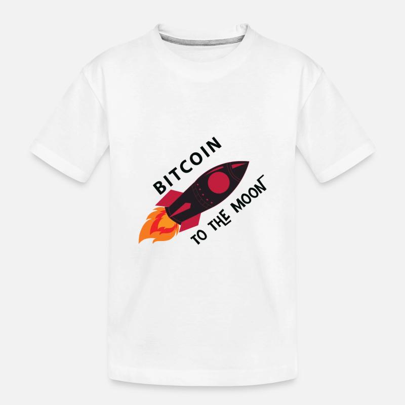 Bitcoin Rakete Mond - Kinder Premium Bio T-Shirt - Weiß