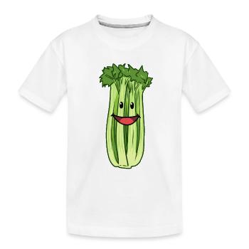 Staudensellerie Sellerie Gemüse Gesund Veganer - Kinder Premium Bio T-Shirt - Weiß - Vorne