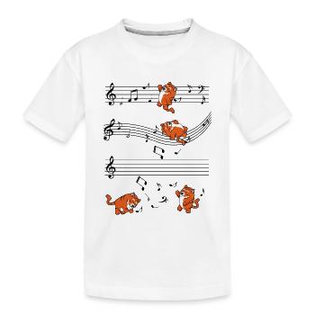 Kunterbunte Tiger-Posen - Kinder Premium Bio T-Shirt - Weiß - Vorne