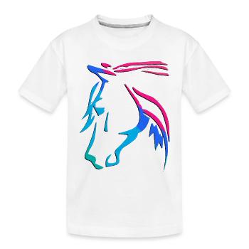 Équitation - Cavalier - Sport équestre - Tête de cheval cool - T-shirt bio Premium Enfant - blanc - Devant