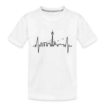 Düsseldorf Skyline Battement de coeur Amour Düsseldorf - T-shirt bio Premium Enfant - blanc - Devant