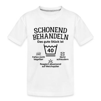 Schonend Behandeln Vierzig Geschenk 40. Geburtstag - Kinder Premium Bio T-Shirt - Weiß - Vorne