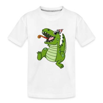 Dinosaurier Party - Kinder Premium Bio T-Shirt - Weiß - Vorne