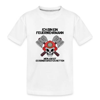 Feuerwehrmann - Kinder Premium Bio T-Shirt - Weiß - Vorne