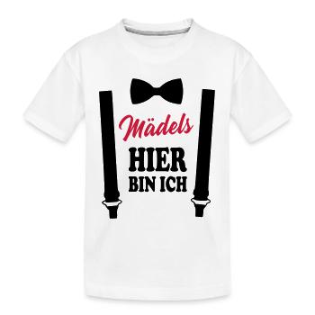 Baby Kinder Hier bin ich Mädchen - Kinder Premium Bio T-Shirt - Weiß - Vorne