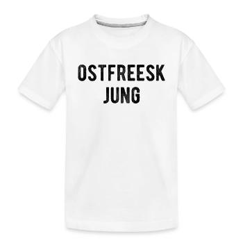 Ostfreesk Jung Ostfriesland Plattdeutsch Dialekt - Kinder Premium Bio T-Shirt - Weiß - Vorne