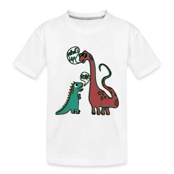 Dinosaurs Tyrannosaurus and Brachiosaurus - Kids' Premium Organic T-Shirt - white - Front