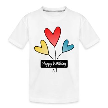 HAPPY BIRTHDAY. ANNIVERSAIRE - T-shirt bio Premium Enfant - blanc - Devant