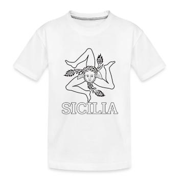 "Sicilian Flag" - Sicily, Sicilia - Kids' Premium Organic T-Shirt - white - Front