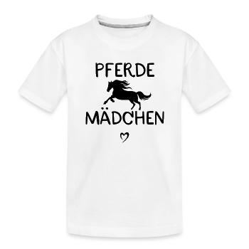 Pferdemädchen - Kinder Premium Bio T-Shirt - Weiß - Vorne